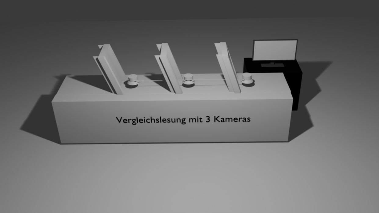Der Inhalt der Dokumente wird über den Stapel 3fach mit topCam Kameras verglichen